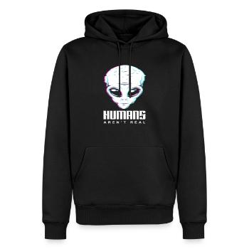 Les humains extraterrestres ne sont pas de vrais cadeaux extraterrestres - Sweat à capuche Premium bio Homme - noir - Devant - Nico (187cm)