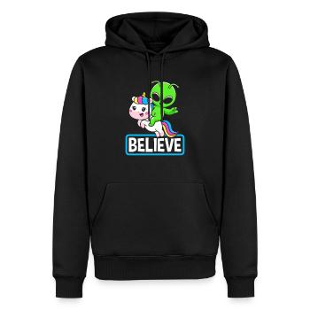 Alien Einhorn Geschenk Science Fiction - Männer Premium Bio Hoodie - Schwarz - Vorne - Nico (187cm)