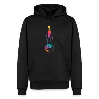 Cadeau coloré de planète extraterrestre - Sweat à capuche Premium bio Homme - noir - Devant - Nico (187cm)