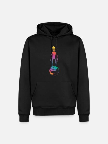 Bunter Alien Planet Geschenk - Männer Premium Bio Hoodie - Schwarz