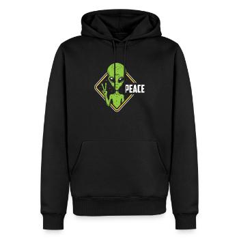 Alien Friede Außerirdisches Leben Geschenk - Männer Premium Bio Hoodie - Schwarz - Vorne - Nico (187cm)
