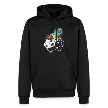 Alien Pizza Planet - Sweat à capuche Premium bio Homme - noir - Devant - Nico (187cm)