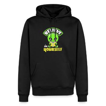 Les humains extraterrestres ne sont pas de vrais cadeaux extraterrestres - Sweat à capuche Premium bio Homme - noir - Devant - Nico (187cm)