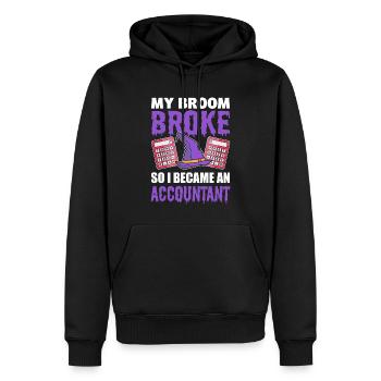 My Broom Broke So I Became An Accountant - Männer Premium Bio Hoodie - Schwarz - Vorne - Nico (187cm)
