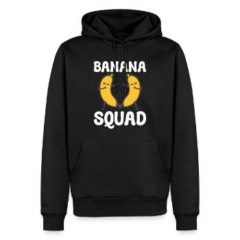 Banana Squad Bananen -Reifungsspezialist - Männer Premium Bio Hoodie - Schwarz - Vorne - Nico (187cm)