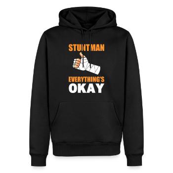 Lustiger Stuntman - Männer Premium Bio Hoodie - Schwarz - Vorne - Nico (187cm)