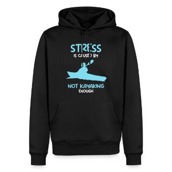 Stress Is Caused By Not Kayaking Kajakfahrer - Männer Premium Bio Hoodie - Schwarz - Vorne - Nico (187cm)
