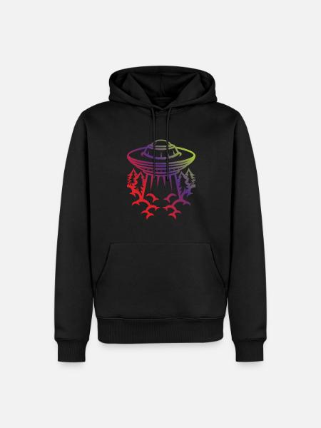 Retro Flying Saucer - Men’s Premium Organic Hoodie - black