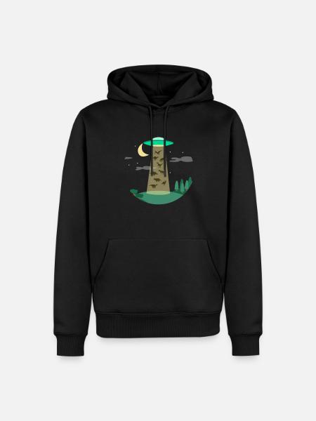 Flying Saucer Dinosaur - Men’s Premium Organic Hoodie - black