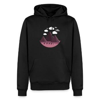 Soucoupe volante Pyramides d’Égypte - Sweat à capuche Premium bio Homme - noir - Devant - Nico (187cm)