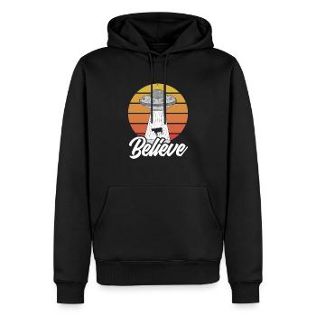 Retro Alien Glaube - Männer Premium Bio Hoodie - Schwarz - Vorne - Nico (187cm)