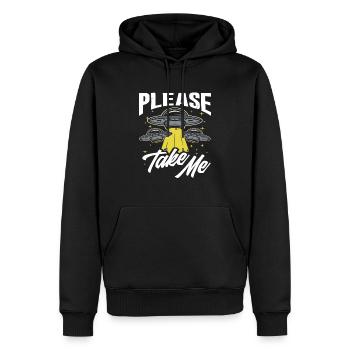 S’il vous plaît, emmenez-moi l’enlèvement extraterrestre - Sweat à capuche Premium bio Homme - noir - Devant - Nico (187cm)