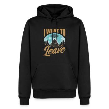 Pyramides d’extraterrestres abandonnés extraterrestres - Sweat à capuche Premium bio Homme - noir - Devant - Nico (187cm)