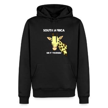 Südafrika Giraffe Reiseführer - Männer Premium Bio Hoodie - Schwarz - Vorne - Nico (187cm)