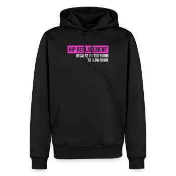 Hip Replacement Surgery Arthroplasty - Men’s Premium Organic Hoodie - black - Front - Nico (187cm)