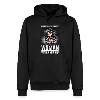 Hip Replacement Surgery Arthroplasty - Men’s Premium Organic Hoodie - black - Front - Nico (187cm)