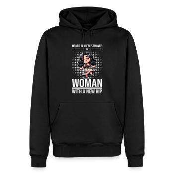 Hip Replacement Surgery Arthroplasty - Men’s Premium Organic Hoodie - black - Front - Nico (187cm)