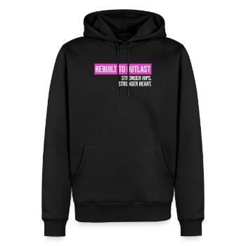 Hip Replacement Surgery Arthroplasty - Men’s Premium Organic Hoodie - black - Front - Nico (187cm)