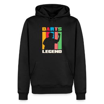 Légende des fléchettes - Sweat à capuche Premium bio Homme - noir - Devant - Nico (187cm)