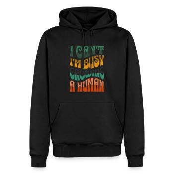 Ich kann nicht ich bin schwanger Schwangerschaft - Männer Premium Bio Hoodie - Schwarz - Vorne - Nico (187cm)