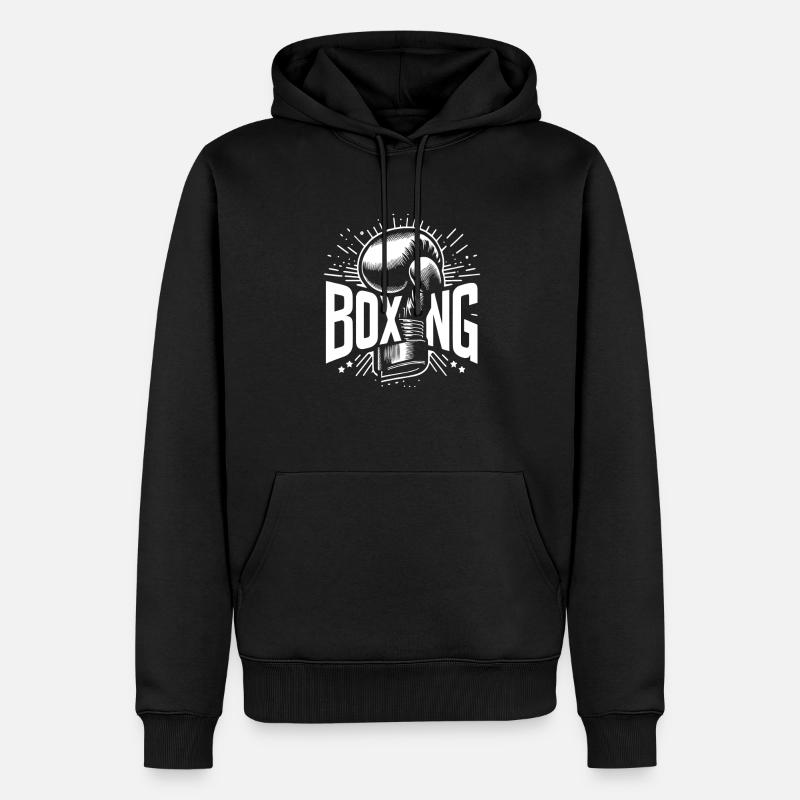 Boxe Boxe - Sweat à capuche Premium bio Homme - noir