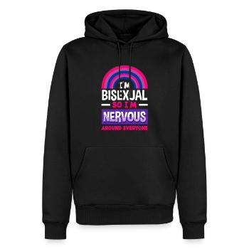 Bisexuel Amour Tout Le Monde Nerveux - Sweat à capuche Premium bio Homme - noir - Devant - Nico (187cm)