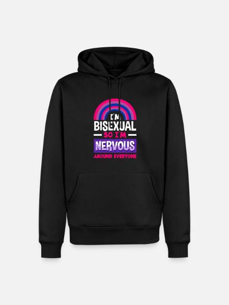 Bisexual Love Everyone Nervous - Men’s Premium Organic Hoodie - black