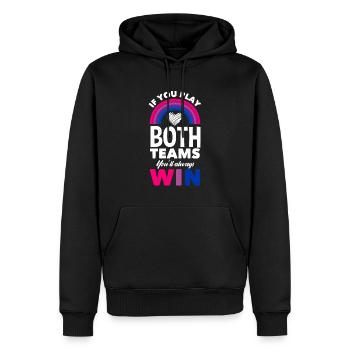 Bisexuell Stolz Regenbogen - Männer Premium Bio Hoodie - Schwarz - Vorne - Nico (187cm)