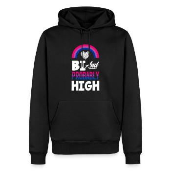 Bisexuell Cannabis - Männer Premium Bio Hoodie - Schwarz - Vorne - Nico (187cm)