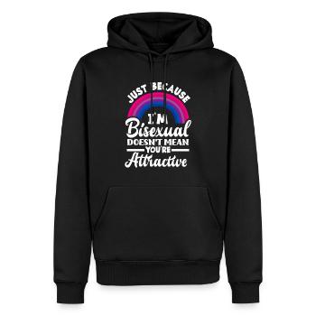 Bisexuel attrayant arc-en-ciel - Sweat à capuche Premium bio Homme - noir - Devant - Nico (187cm)