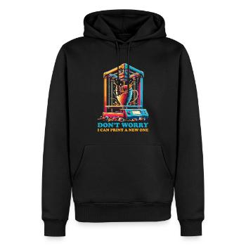 Ne vous inquiétez pas, je peux le réimprimer en impression 3D - Sweat à capuche Premium bio Homme - noir - Devant - Nico (187cm)