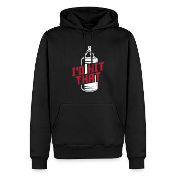 Boxen Boxsack Hobby Sport - Männer Premium Bio Hoodie - Schwarz - Vorne - Nico (187cm)