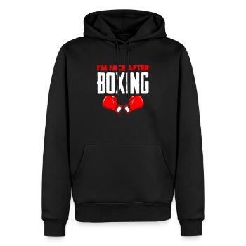 Boxe, Arts martiaux, Hobby, Sports - Sweat à capuche Premium bio Homme - noir - Devant - Nico (187cm)