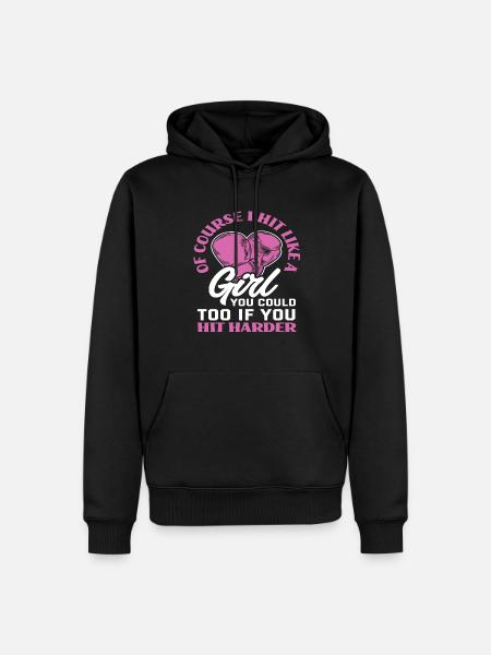 Boxe Femmes Fière Boxeuse - Sweat à capuche Premium bio Homme - noir