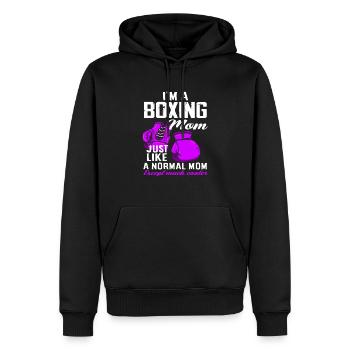 Boxe maman maman cadeau - Sweat à capuche Premium bio Homme - noir - Devant - Nico (187cm)