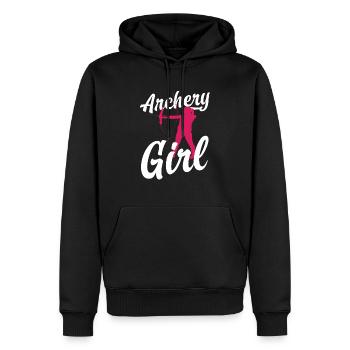 Bogen Bogenschießen Frauen - Männer Premium Bio Hoodie - Schwarz - Vorne - Nico (187cm)