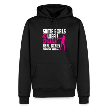 Tir à l'arc fille - Sweat à capuche Premium bio Homme - noir - Devant - Nico (187cm)