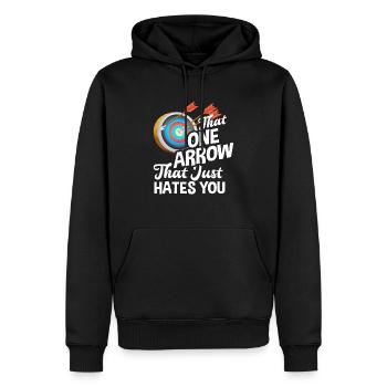 Bogen Bogenschießen - Männer Premium Bio Hoodie - Schwarz - Vorne - Nico (187cm)