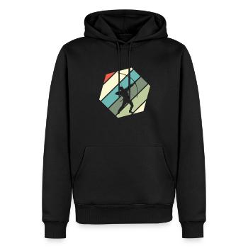 Retro Bogenschütze Bogenschießen - Männer Premium Bio Hoodie - Schwarz - Vorne - Nico (187cm)