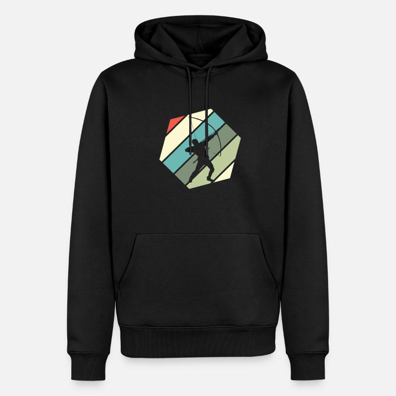 Archer rétro Tir à l’arc - Sweat à capuche Premium bio Homme - noir