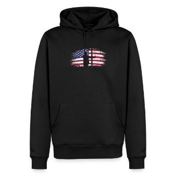 Tir à l’arc Amérique États-Unis - Sweat à capuche Premium bio Homme - noir - Devant - Nico (187cm)