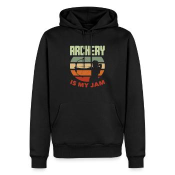 Bogenschießen Sport Geschenk - Männer Premium Bio Hoodie - Schwarz - Vorne - Nico (187cm)