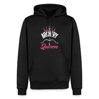 Tir à l’arc de la Reine - Sweat à capuche Premium bio Homme - noir - Devant - Nico (187cm)