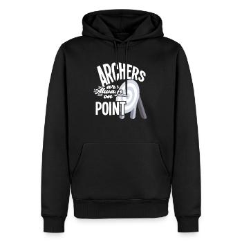 Archers Tir à l’arc Cible - Sweat à capuche Premium bio Homme - noir - Devant - Nico (187cm)