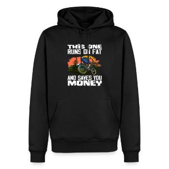 Funny Mountain Bike Cycling - Men’s Premium Organic Hoodie - black - Front - Nico (187cm)