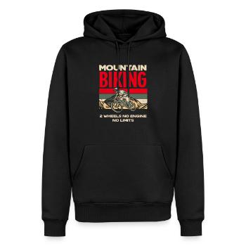 Retro Mountain Biking Mountain Bike - Men’s Premium Organic Hoodie - black - Front - Nico (187cm)