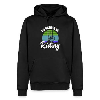 Retro Mountain Biker Mountain Bike Cycling - Men’s Premium Organic Hoodie - black - Front - Nico (187cm)