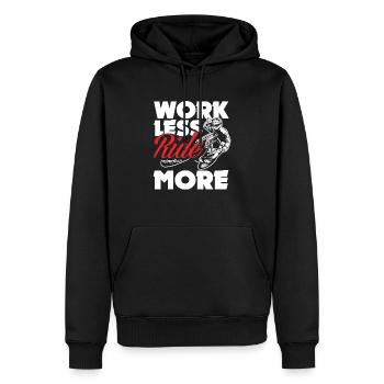 Less work Mountain biker Mountain bike - Men’s Premium Organic Hoodie - black - Front - Nico (187cm)