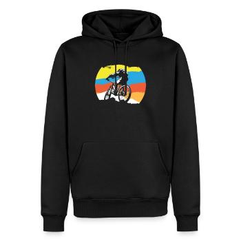 Retro Mountain Biker Mountain Bike - Men’s Premium Organic Hoodie - black - Front - Nico (187cm)