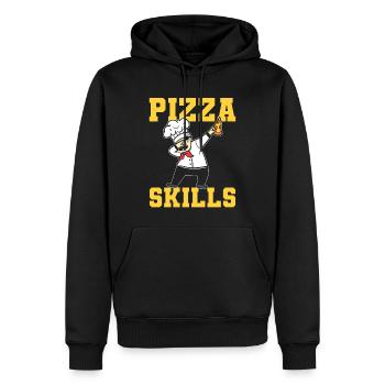 Pizza Skills Pizzabäcker - Männer Premium Bio Hoodie - Schwarz - Vorne - Nico (187cm)